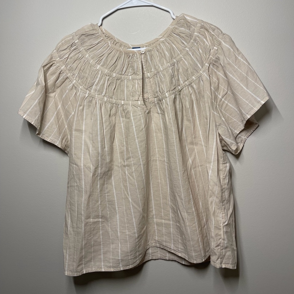 Old Navy Beige Striped Blouse